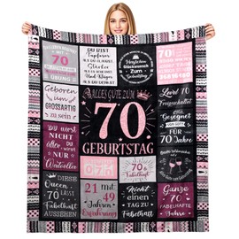 Birthday Gift for Women, 30 40 50 60 70 80 Birthday Women, Gifts for Women, Gifts for Mum, Wife, Girlfriend, Sister, Boyfriend, Colleague, Gift Blanket for Women for Birthday 150 x 130 cm, Pink, One