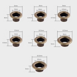 caak Double-sided Grommets, Grommets, Approximately 200 Pieces Set, Bottom Stud Parts, Bag, Shoes, Belt, Craft Supplies, DIY, Handmade (Multicolor, Inner Diameter: 0.1 inches (3 mm)