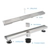 Elefloom Linear Shower Drain, Shower Drain 32 inch with Removable