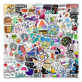 110pcs Biology Science Stickers, Laboratory Science Sticker Pack for School,Teacher,Student,Laptops,Water Bottles, Chemistry Physics Experiment Decor Sticker Decals