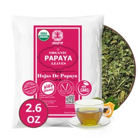 Akshit Dried Papaya Leaves, 2.6oz, Hojas De Papaya, All Natural Dried Leaves, Herbal Papaya Leaves Tea, Perfect For Fresh Papaya Leaf Tea, Loose Leaf Tea, Non- GMO, Caffeine-free