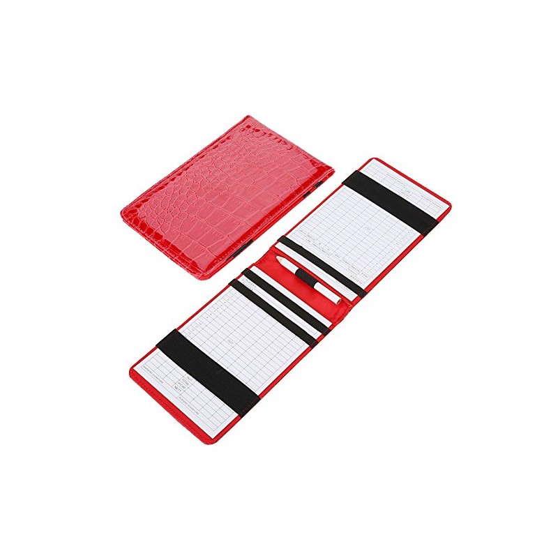 Leather Scorecard Holder, Score Counter Keeper Card Holder (Red)