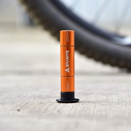 Granite Stash Tubeless Flat Tire Repair Bike Tire Puncture Kit - Easy Handlebar Storage - Complete Kit - 2 Different Size Tire Plugs - Portable - Easy and Effortless Usage (Orange)