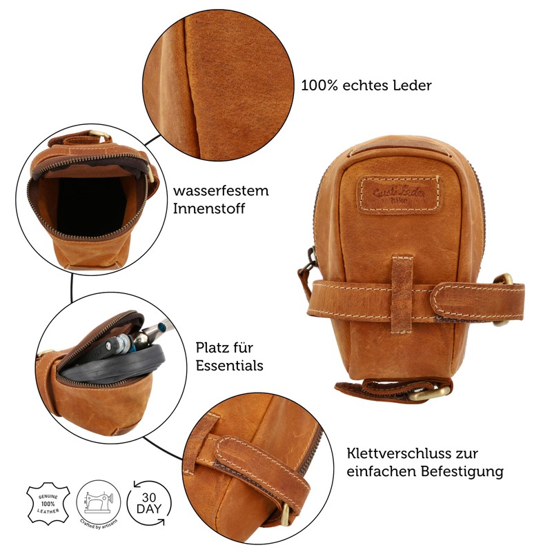 Gusti Gino B. Leather Bicycle Bag, Saddle Bag, Tube Bag