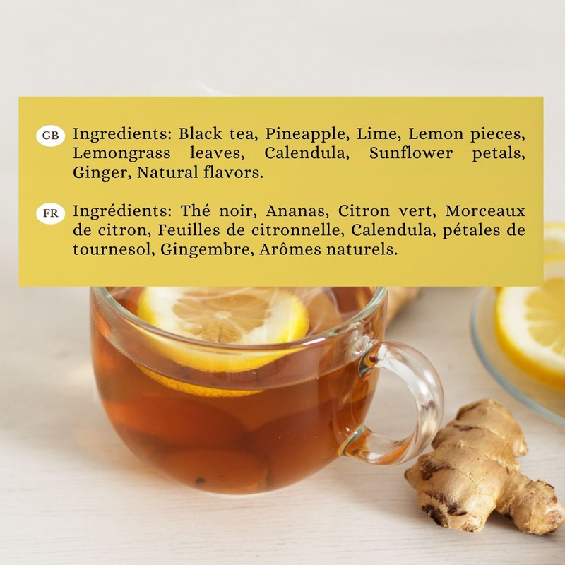 Majestic Tea | Lemon Ginger | Black Tea| Natural ingredients|