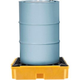 Global Industrial Low Profile Spill Containment Modular Platform, 1 Drum Capacity, 15 Gallon Liquid Capacity, 2000 Lbs Weight Capacity, 26"W x 26"D x 6-1/2"H, Yellow