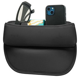 VENUSDALI Car Seat Organiser, Center Console Seat Seam Organiser, High Quality Front Seat Side Pocket Accessory, Elegant Leather Organizer for Small Items and Phones (Ferrous)
