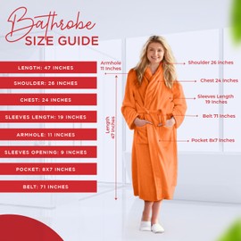 RIVERSIDE 100% Cotton Terry Bathrobe for Women & Men – Soft Towel Robe with Shawl Collar, Adjustable Belt & Pockets – Absorbent Spa Robe – Unisex, Lightweight & Comfortable