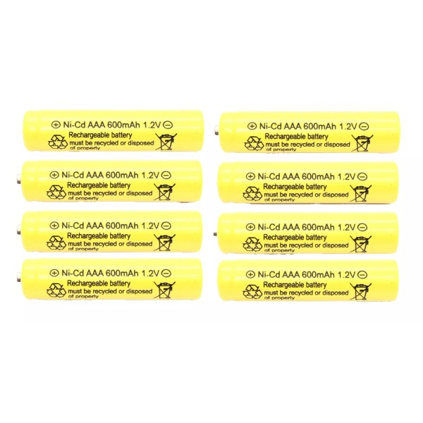 RELIGHTABLE 8-PCS 1.2V Rechargeable NiCd AAA 600mAh Ni-Cad Batteries for