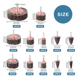 WiMas 24PCS 80 Grit Sanding Flap Wheels Abrasive Flap Wheel Set Polishing Disc Sanding Heads 80 Grit Sanding Paper Polishing Wheel for Drill Rotary Tool Polishing Grinding Deburring