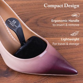 FootFitter Foam Shoe Tree with Handle for Women's High Heels - 3 PACK Pointed Toe Trees (Size 8.5+)