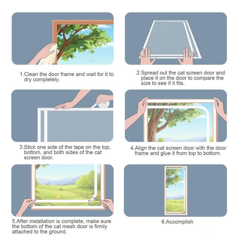 Cat Proof Screen Door, 31.5x78.7 inch Thicken Pet Screen Door