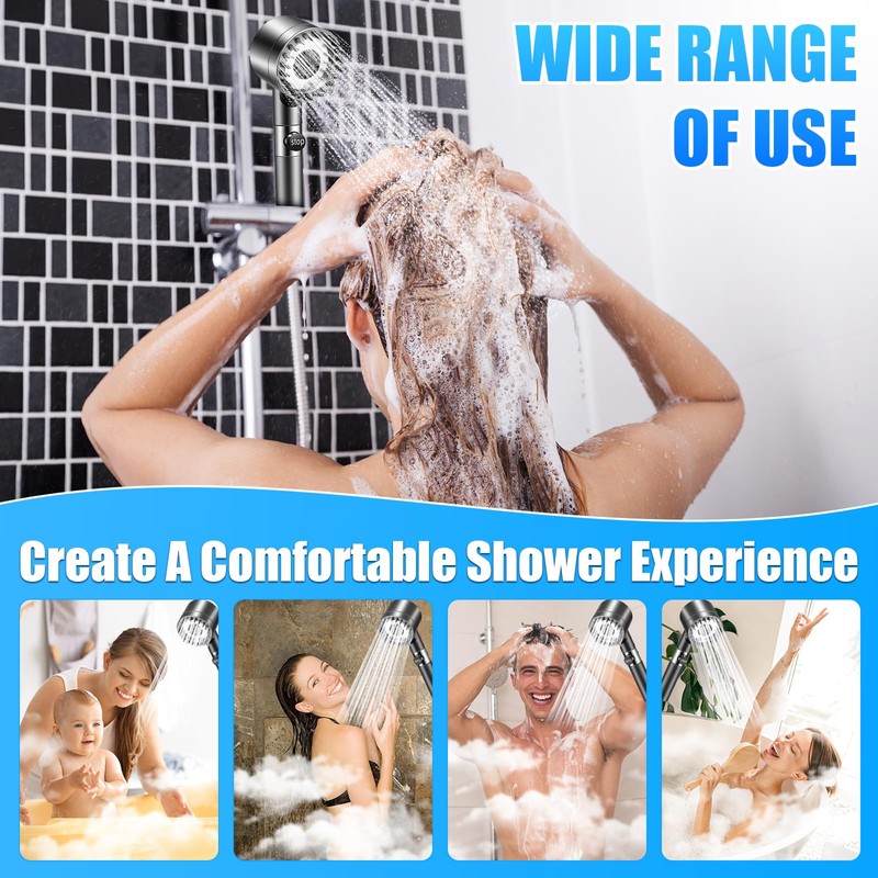 Shower Head with Handheld, Ion Drops Shower Head with 3