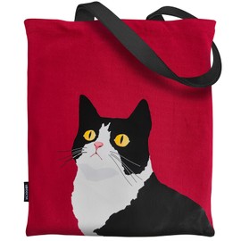 UBOOCSR Women's Aesthetic Canvas Tote Bag Cute Cat Pattern Casual Shopping Beach Travel Reusable Cotton Shoulder Bag