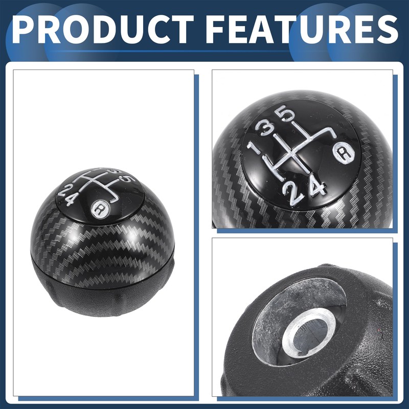 INFINAUTO 5 Speed Gear Shift Knob for Fiat 500 500C