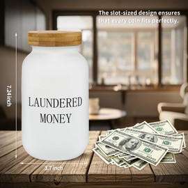 Laundry Room Bank Coin Jar,Creative Piggy Bank with Money Slot,Rustic Coin Bank for Laundry Room Decor & Farmhouse Style Home Decor. (White)