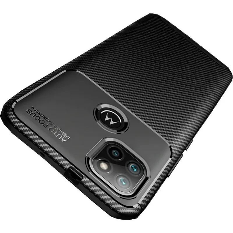 Funda Slim Tpu Acabado Tipo Fibra De Carbono Moto G9