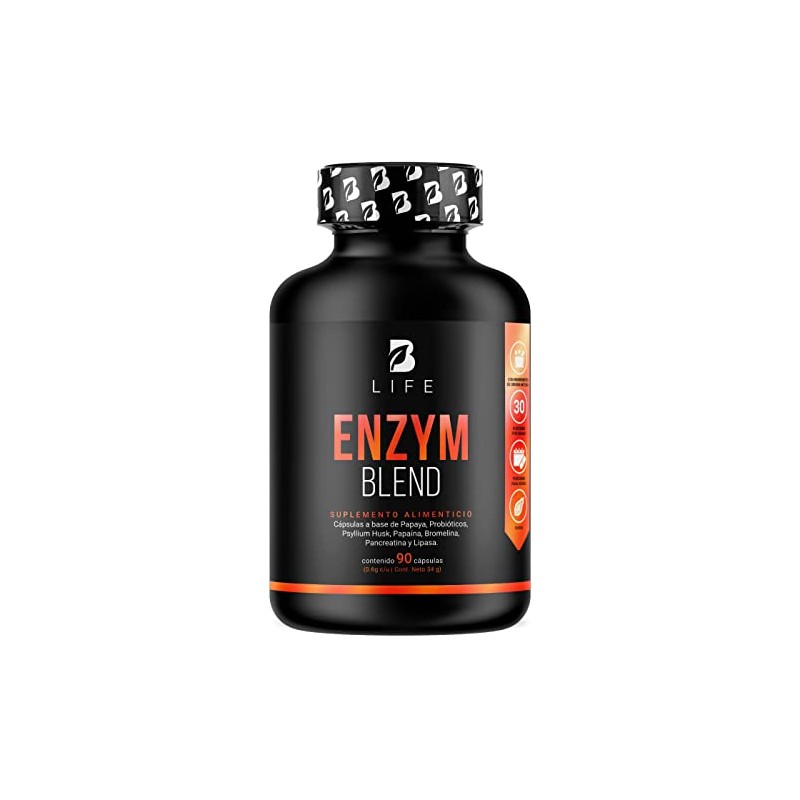 B Life Enzimas Digestivas, Probióticos, Papaya y Psyllium Husk 90