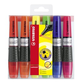 STABILO Luminator Highlighter Pens Large - Assorted Colours (Wallet of 6)