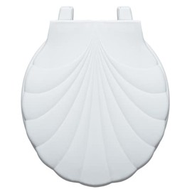 Centoco Lift-Off, Round Toilet Seat, Lift and Clean, Shell Design, Closed Front with Cover, Plastic, Made in the USA, HP30SLC-001, White