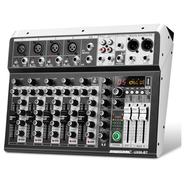 6 Channel Audio Interface Sound Board Mixing Console 16-Bit DSP