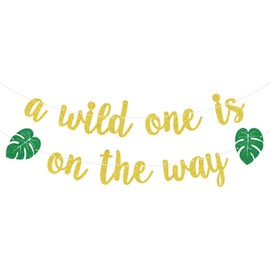 A Wild One Is On The Way Banner, A Bebe Is On The Way, Safari Baby Shower Sign, Welcome Baby, Jungle Animal Birthday Party Decorations Supplies