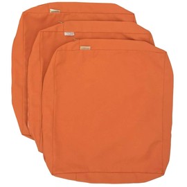 CozyLounge Sunkissed Orange Outdoor Water Repellent Patio Chair Cushion Seat Pillow Covers ONLY (20"x18"x4" (3 Covers))