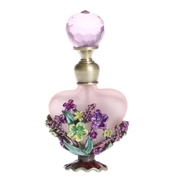 YU FENG Vintage Refillable Empty Crystal Perfume Bottle Handmade Home Decor Lady Holiday Gift (Violet)