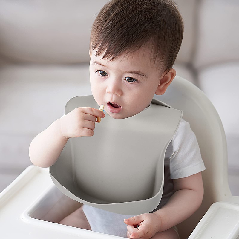 Eascrozn Silicone Bibs for Babies & Toddlers Set of 3,