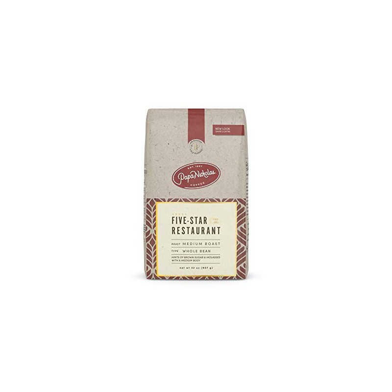 PapaNicholas Coffee Whole Bean Coffee, 5-star Restaurant Blend, 2 Pound