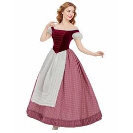 daizbella Medieval Dress Oktoberfest Dirndl Dress German Bavarian Costumes Pink