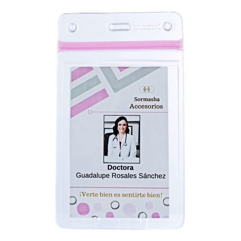 Sormasha Porta Gafete o Credencial, PVC Alta Transparencia Calibre S30