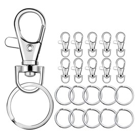 HappyHome Keychain, Nascan Swivel, Snap Hook, 1.2 inches (30 mm), Set of 50, Carabiner, Lever Nascan, D-Ring, Split Key Ring, Rotating Hook, One-touch Key Holder, Crafts, DIY Hardware