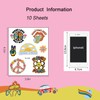 10 Sheets 70s Retro Hippie Theme Temporary Tattoos,Groovy Tattoos Stickers