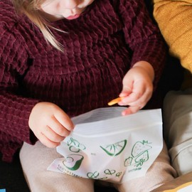 Lunchskins Ziptop Commercial Compostable & Resealable Freezer-Safe Food Storage Bags, Snack Size, 50 Bags - Eco-Friendly, Made Without PFAS and BPA