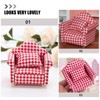 Garneck 2 Sets 1:12 Scale Mini Dollhouse Couch with Pillow: