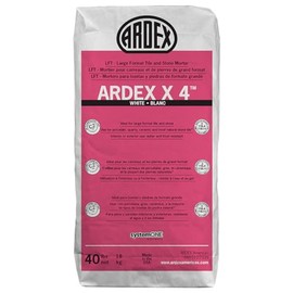 Ardex X 4 Thinset Mortar - 40 Lbs Bag, White, for Indoor and Outdoor Installation of Large-Format Tile and Heavy Stone on Walls and Floors, Easy Application