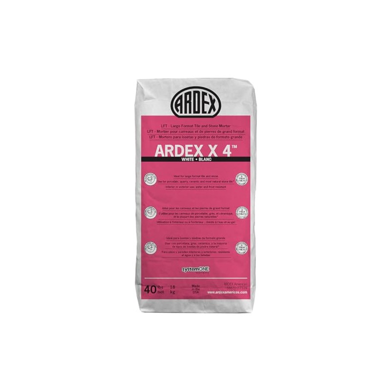 Ardex X 4 Thinset Mortar - 40 Lbs Bag, White,