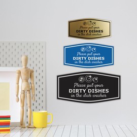 Signs ByLITA Fancy Please Put Your Dirty Dishes In The Dish Washer Sign (Blue) - Large