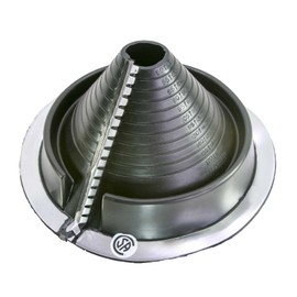 Fasteners Plus #2 Retrofit EPDM Roof Flashing Boot, Fits Pipe Diameters 2" - 7-1/4" Wide, Includes Roofjack Round Metal Roof Pipe Flashing, Black