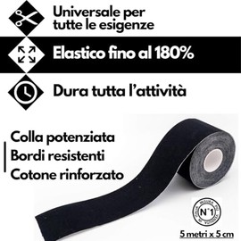 TAKE SPORT® Kinesiology Tape Kinesiology Tape Kinesiology Tape Kinesiology Tape 1 Roll 5 x 5 m 95% Cotton 5% Spandex Elastic (Black/Black)