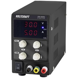 VOLTCRAFT ESP-3005S Laboratory Power Supply, Adjustable 0 - 30 V 0 - 5 A 150 W Plug Connection 4 mm Narrow Design Number of Outputs