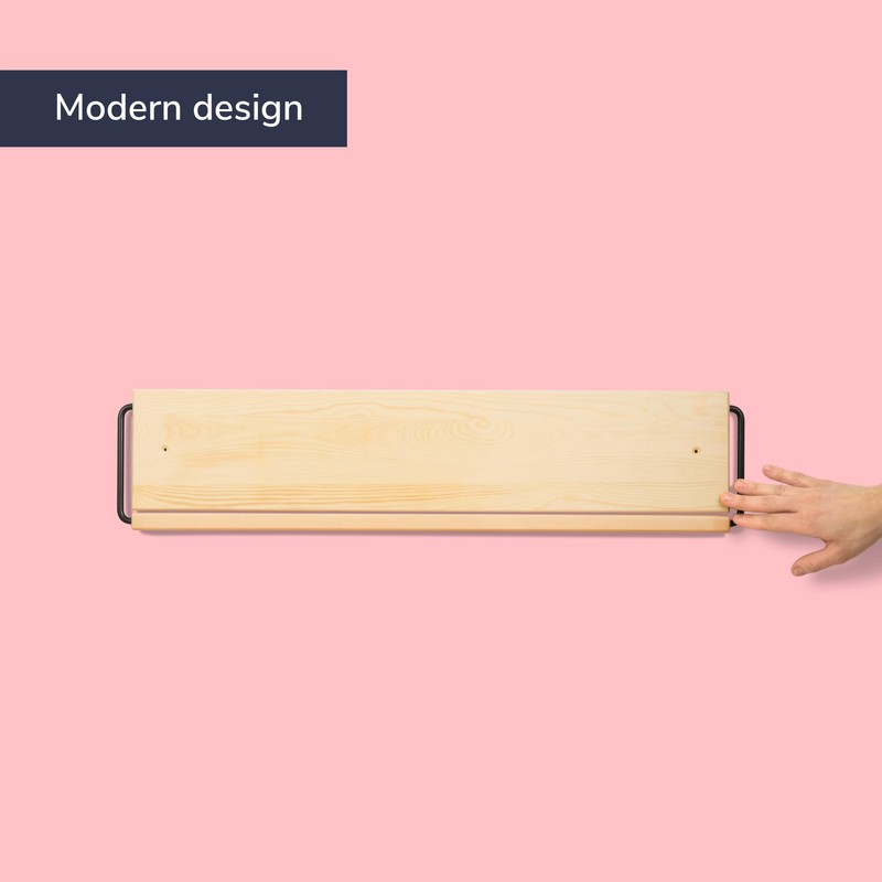 PeachyModern Wall Mounted Shoe Rack - A wooden, modern, slim,