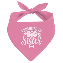 White Promoted to Big Sister Dog Bandana, White Pet Dog Scarf Accessories, Pregnancy Announcement Baby Reveal, Pet Dogs Triangle Scarf, Pets Bandana for Small Medium Dogs