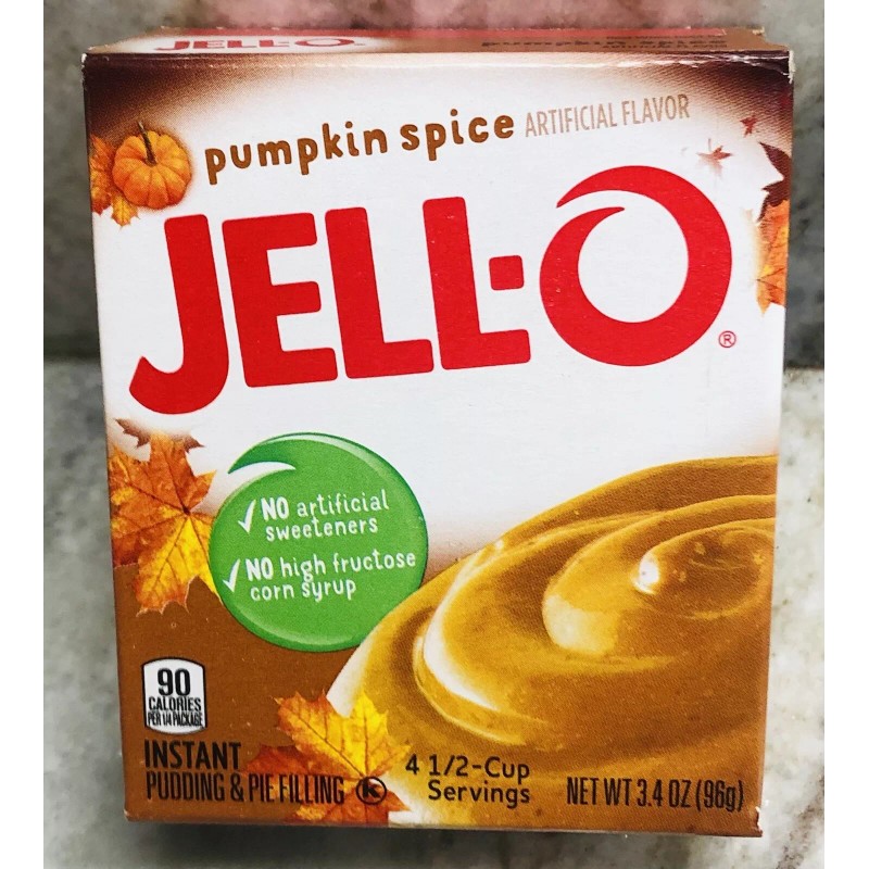 JELL-O Pumpkin Spice Instant Pudding & Pie Filling 3.4 0z-New(See