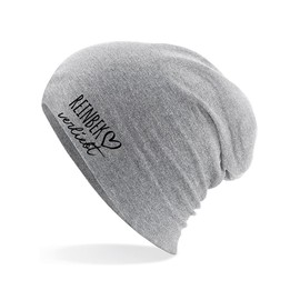 Huuraa Beanie Reinbek in Love Unisex Hat with Name of Your Favourite City in Schleswig-Holstein Gift Idea for Friends and Family, gray