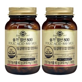 Solgar Folic Acid 800 410mg / 솔가 엽산 800 410mgX100정X2개23236390673596