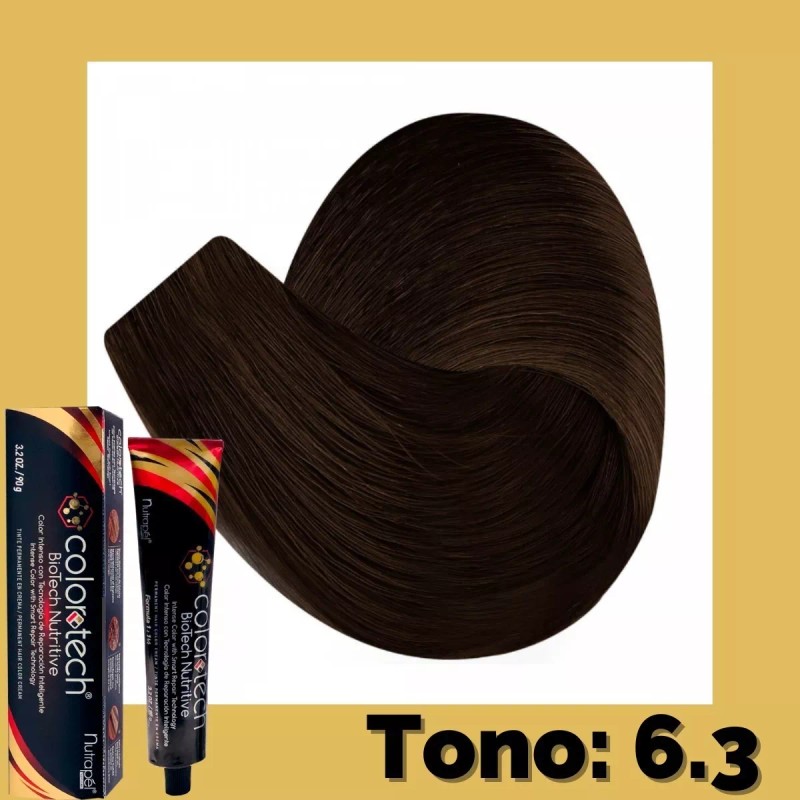 Color Tech Tinte Tono 6.3 Rubio Oscuro Dorado Tubo 90g