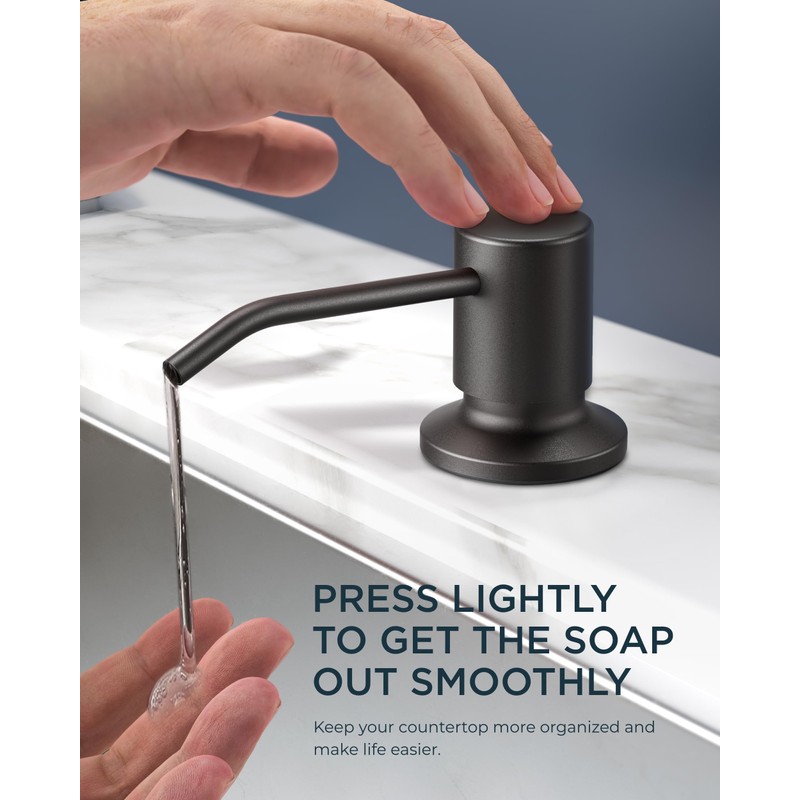 FORIOUS Black Kitchen Faucets with Soap Dispenser, Kitchen Faucet with
