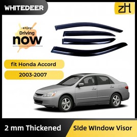 Fits Honda Accord 2003-2007 Acrylic Safe Smoke Window Visor Set - Sun, Rain, and Vent Protection, 4-Piece Window Deflector Guard Kit